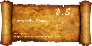 Maresch Soma névjegykártya